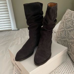 Gravati Charcoal Suede Scrunchy Boot